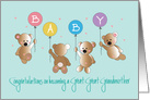 Becoming Great Great Grandmother, Four Bears & Baby Balloons card