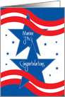 Graduation for Marine JAG, Patriotic Stars & Stripes card