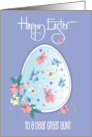 Hand Lettered Easter for Great Aunt Floral Easter Egg with Flowers card