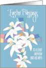 Hand Lettered Easter for Nephew & Wife Easter Blessings Lily Cross card