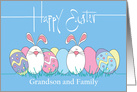 Easter for Grandson & Family, Decorated Eggs and White Bunnies card