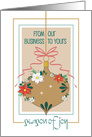 Hand Lettered Christmas for Business, Season of Joy Ornament card