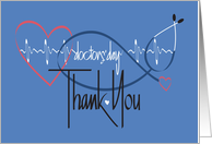 Hand Lettered Doctors’ Day 2025 Heartbeat Stethoscope Thank You card