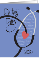 Hand Lettered Doctors’ Day 2025 Stethoscope and Doctor Characteristics card