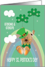 St. Patrick’s Day for Grandma and Grandpa Bear with Shamrock Balloons card