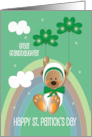 St. Patrick’s Day Great Granddaughter Bear with Shamrock Balloons card
