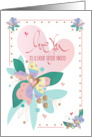 Hand Lettered Mother’s Day for Great Niece Spring Flowers and Hearts card