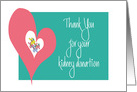 Thank you for Kidney Donation, Heart with Flowers card
