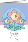 Sorry with Pastel Bouquet of Pink & Lavender Flowers card