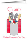 National Personal Chef Day, Cooking Utensils with Bows card