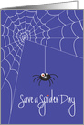Save a Spider Day, Spider Dropping from His White Spider Web card