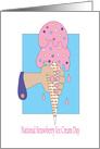 National Stawberry Ice Cream Day, Hand with Ice Cream Cone card