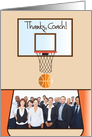 Thanks Coach for Basketball with Custom Team Photo card