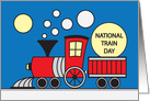 National Train Day, with Primary Colored, Stylized & Graphic Train card