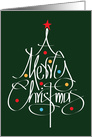 Christmas Hand Lettered Merry Christmas Tree with Red Star card