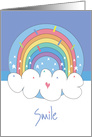 Encouragement with Colorful Arched Rainbow , Just Smile card