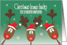 Christmas Bonus Bucks for Favorite Employee with Three Reindeer card