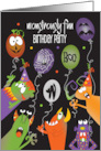 Monstrously Fun Halloween Birthday Party Invitation with Monsters card