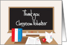 Thank you Classroom Volunteer with Chalk Hand Lettering and Apple card