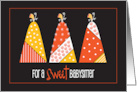 Halloween for Sweet Babysitter with Decorated Candy Corn Pumpkins card