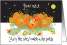 Halloween for Great Niece, Cutest Punkin in the Patch card