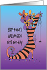 Halloween Witch Boot for Step-Mom, BOO-Kay & Dangling Spiders card