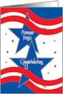 Military Promotion for Airman Basic Rolling Patriotic Stripes & Stars card