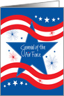 Military Promotion General of the Air Force, with Stars & Stripes card