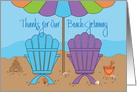 Thank You for Our Beach Getaway, Beach Chairs & Rolling Waves card