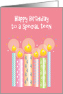 Birthday for Teen or Tween Girl, Patterned Candles & Confetti card