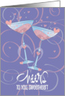 Wedding Anniversary for Spouse Cheers Toasting Champagne Glasses card