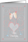 25th Anniversary for Spouse Silver Toasting Heart-Filled Flutes card