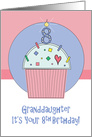 8th Birthday for Granddaughter, Cupcake with Sprinkles & 8 Candle card