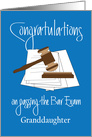 Congratulations Passing Bar Exam Granddaughter, Mallet & Paper card