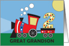2nd Birthday for Great Grandson with Polka Dot Train and Number 2 card