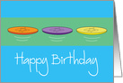 Birthday for Disc Golfer, Trio of Flying Discs and Hand Lettering card