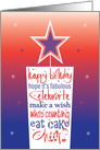 Birthday on July 4th Huge Candle Wishes, with Hand Lettering card