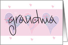 Grandparents Day for Step Grandma, Hearts & Hand Lettering card