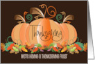 Hand Lettered Invitation to Thanksgiving Feast with Plump Pumpkins card