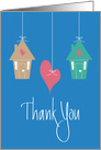 Hand Lettered Realtor Thank You, Colorful Houses with Pink Heart card