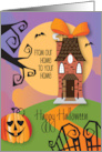 Halloween from our Home to Your Home with House, Gate and Pumpkin card