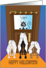 Yikes Halloween from Pet with Black Cat and Trick or Treating Dogs card