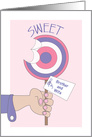 Sweetest Day for Brother & Wife, Sweet Sucker with Name Tag card