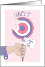 Sweetest Day for Parents, Large Sweet Candy Sucker& Nametag card