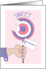 Sweetest Day for Granddaughter, Large Sweet Candy Sucker card