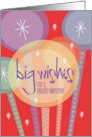 Employee Birthday Big Wishes with Flaring Decorated Candles card