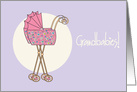 Becoming Grandparents to Two Grandbabies, with two pink strollers card