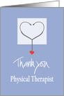 Thank you to Physical Therapist, Stethoscope with Heart card