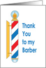 Thank you to my Barber, Red, White and Blue Barber Pole card