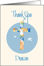 Thank you to Deacon, Stained Glass Cross and Doves card